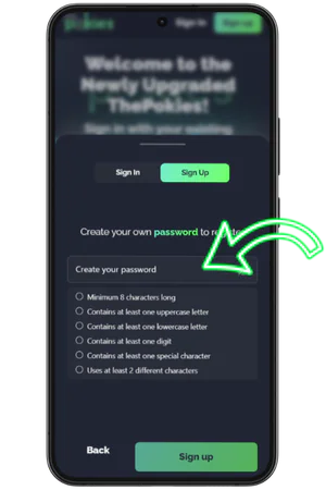Create password secure account protection ThePokies
