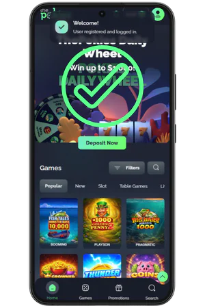 Successful registration account activated ready play ThePokies