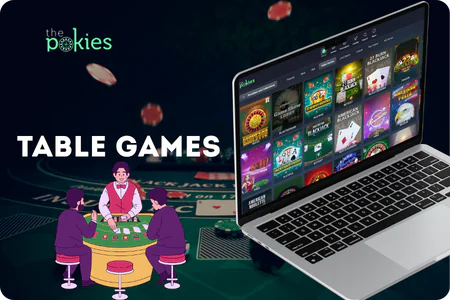 ThePokies table games blackjack roulette baccarat options