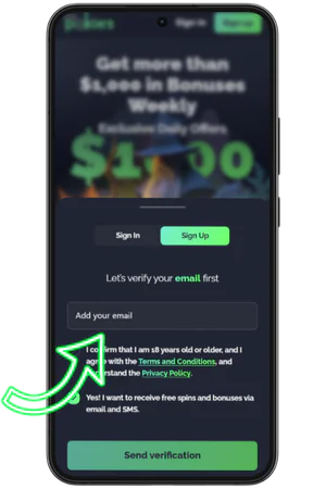 Add email address registration form ThePokies